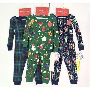 Holiday Lane Macys Baby Christmas Pajamas 12M Set of 3 With 3 Styles